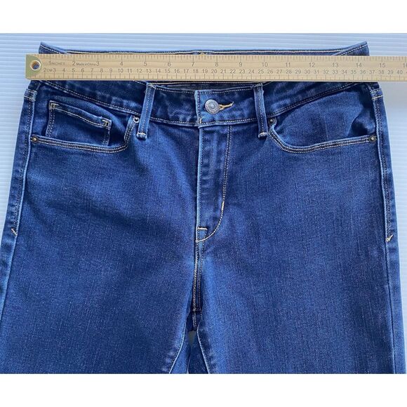 Levis Mid Rise Skinny Cropped Jeans Dark Wash Women’s Size 8 (Fit 29"x25") - Picture 6 of 13